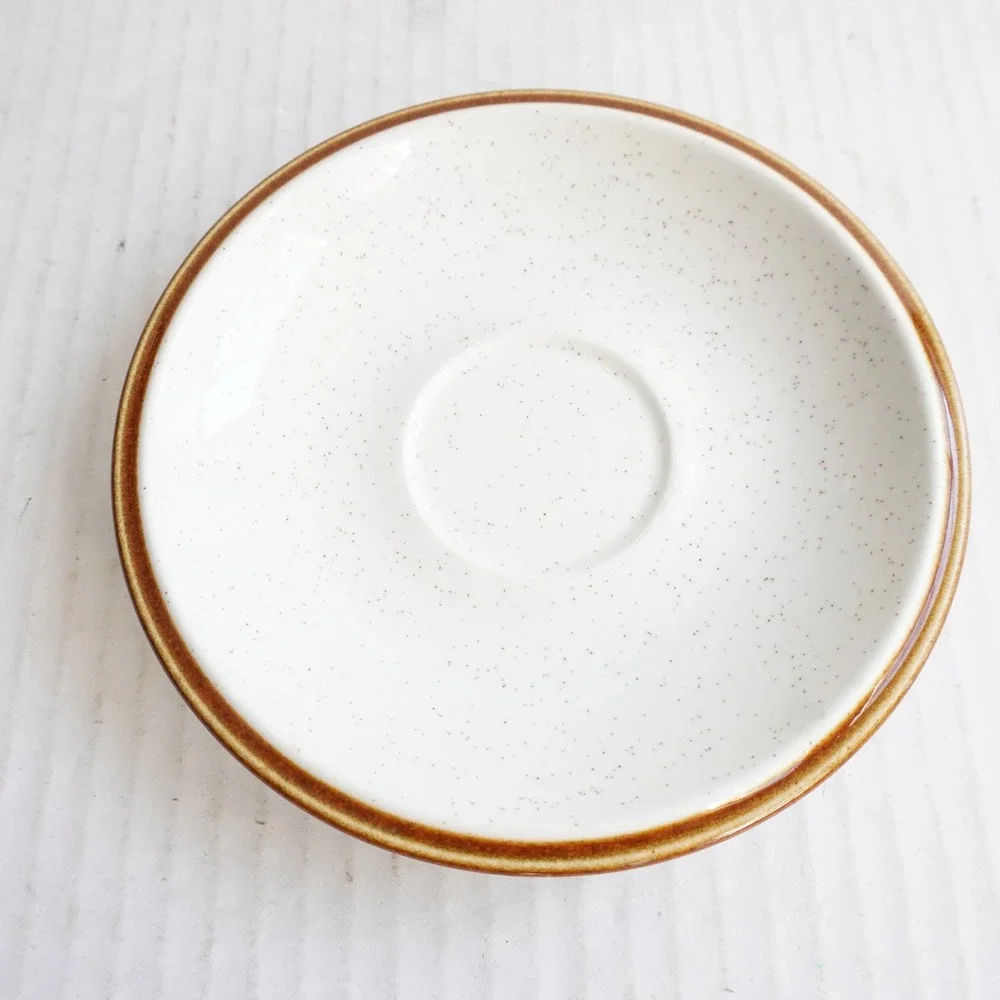 VTG Mikasa Natural Beauty Saucer Speckled Tan Brown‎ Rim Japan - Many Available